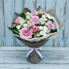 Букет цветов из:  Герберы, Альстромерии и Хризантемы #REPLACE_PRED# Искре