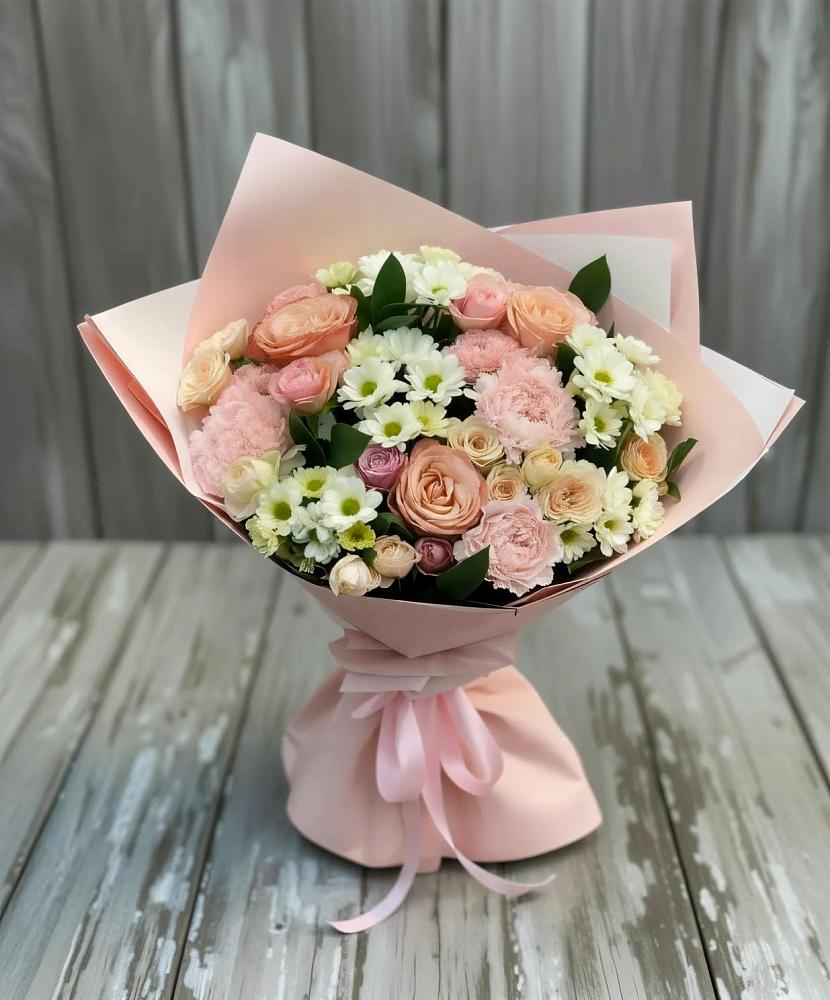 Букет цветов из: Гвоздики, Розы и Хризантемы в Искре