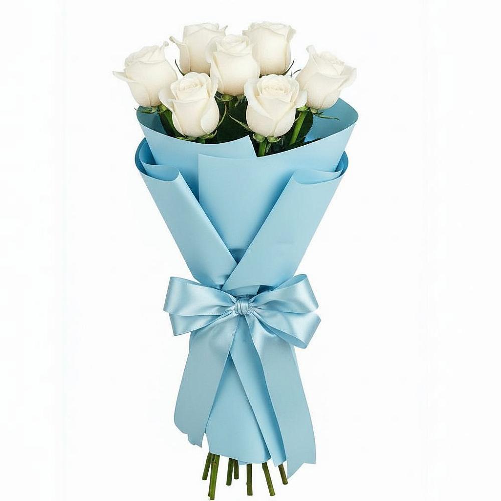 Букет 7 белых роз Проуд в Искре