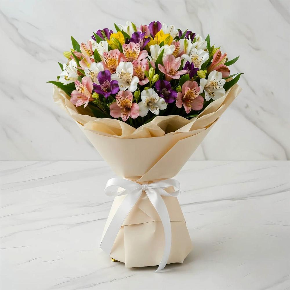 Букет цветов из: Альстромерии в Искре