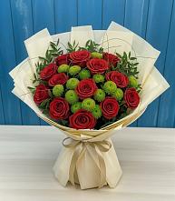 Букет цветов из:  Розы и Хризантемы #REPLACE_PRED# Искре