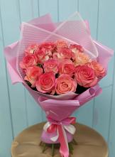 Букет 15 Розовых роз Равель в Искре